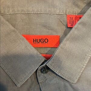 Hugo Boss Gray Button-Up Shirt